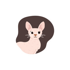 Sphinx cat cute adorable cartoon character, flat vector illustration isolated.