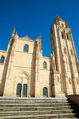 View of the cathedral of the city of Segovia, Castilla Leon in Spain.