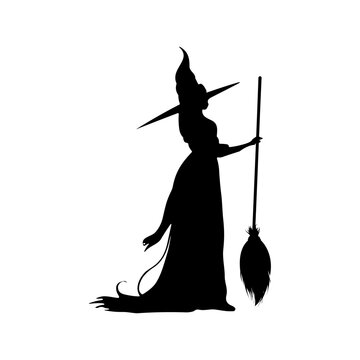 recommend clip art: Witch silhouette halloween element clip art icon