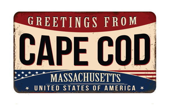 Greetings from Cape Cod vintage rusty metal sign