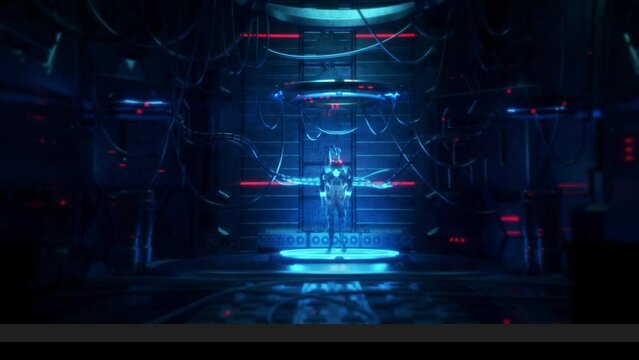 animated sci fi cinematic effect with futuristic modern interface
