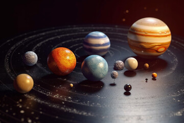 Cosmic Sphere: A depiction of the solar system, showcasing planets in orbit, rendered with vibrant colors and cosmic details.