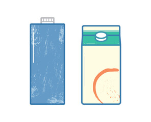 Liter liquid cardboard containers in beverage illustration footage video