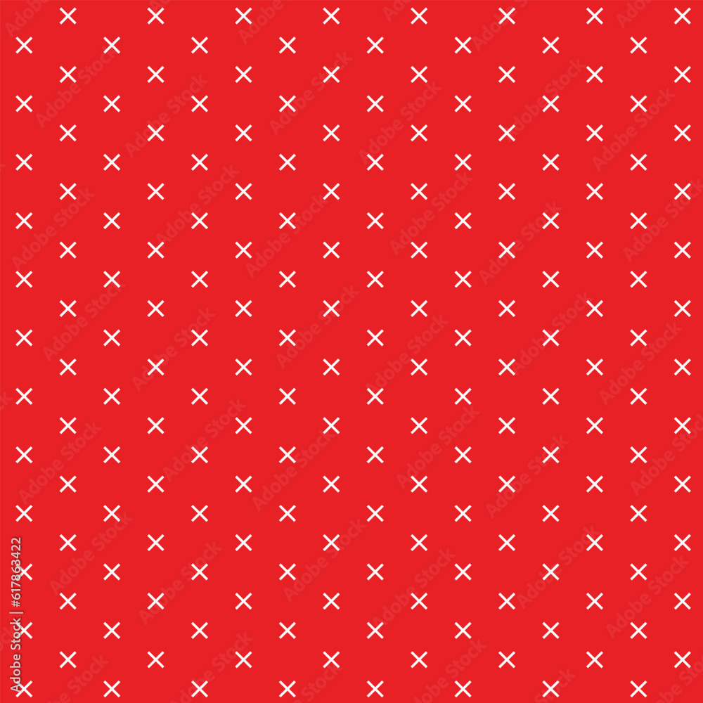 Poster abstract monochrome geometric cross repeatable pattern with red bg.