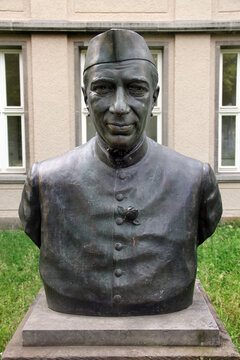 Dresden, Germany - June 27, 2023: Monument to Jawaharlal Nehru, the first prime minister of India, in Dresden University of Technology