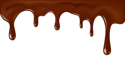 Delicious flowing melted chocolate border illustration with transparent background - 617863687