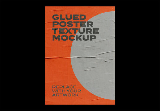 Poster Mockup Texture Letterhead Template Branding Identity Blank Paper Glued Wall Urban