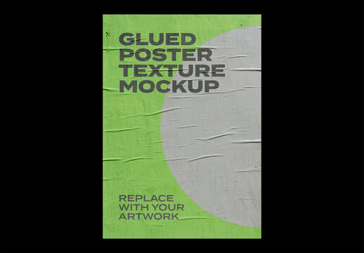 Poster Mockup Texture Letterhead Template Branding Identity Blank Paper Glued Wall Urban