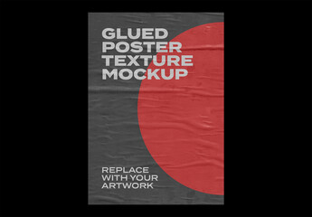 Poster Mockup Texture Letterhead Template Branding Identity Blank Paper Glued Wall Urban