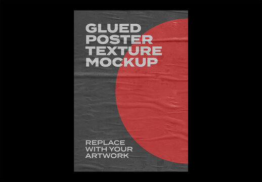 Poster Mockup Texture Letterhead Template Branding Identity Blank Paper Glued Wall Urban