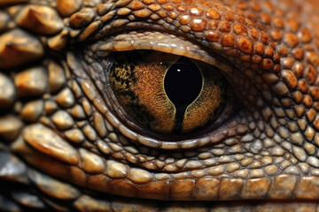 Fototapeta premium Observipng The Intricate Texture Of Reptiles Scaly Skin. Generative AI