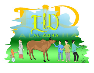 EID AL-ADHA, a cow brought by residents to be slaughtered as an Eid al-Adha sacrifice