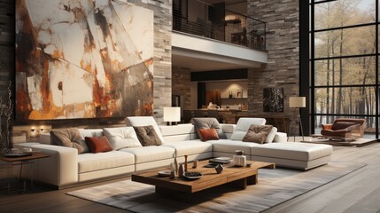 Obraz na płótnie Canvas Luxury Interior living room apartment.