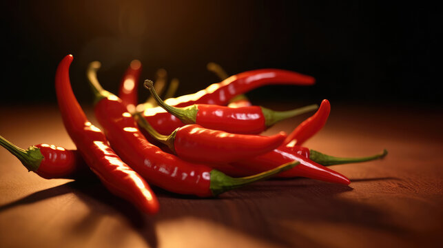 Photo close-up of fresh chili spicy for advertisement