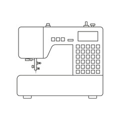 The icon of a modern sewing machine for sewing clothes on a white background.