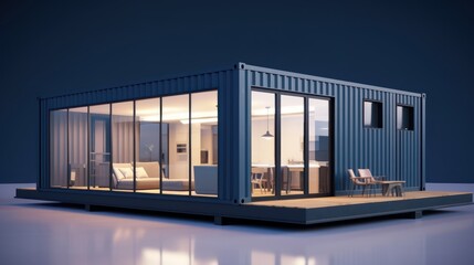 Container house isolated on background. 3d rendering
