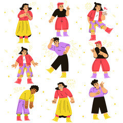 Emotional Children Expressing Different Emotions Vector Set