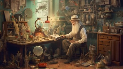 Get lost in creativity with this stunning image capturing the essence of the hobbyist spirit. Generative ai