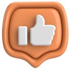 Like icon. Like button. 3D illustration.