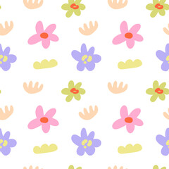 Organic flower seamless pattern daisy floral print