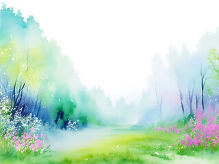Fototapeta na wymiar Hand-painted watercolor nature background