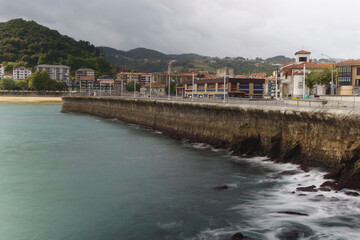 Fototapeta na wymiar Panoramic of a typical coastal town in the Basque Country