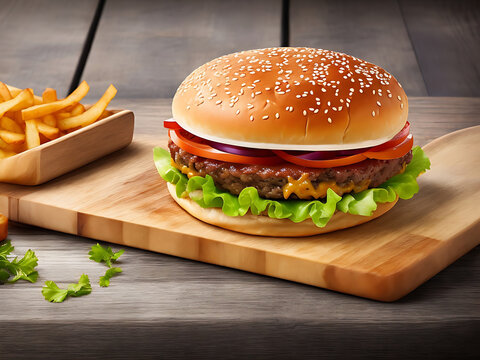 fast food fat sandwich meat food burger snack hamburger beef fast. Generative AI.