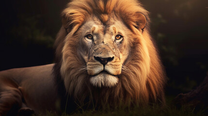 Fototapeta premium lion (Panthera leo). AI Generative
