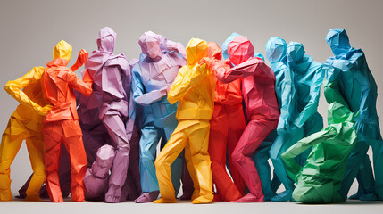 People figurine made from crumpled paper