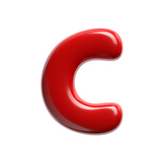 red cartoon letter C - Capital 3d glossy font - suitable for events, design or passion related subjects