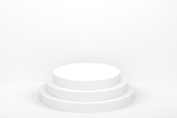 Abstract scene or podium for product showcase on monochrome background.