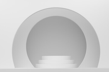 Abstract scene or podium for product showcase on monochrome background.