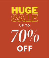 70% OFF Sale. Discount Special Offer Promo Ad. Discount Promotion. Huge Sale Discount Offer. 70% Discount Special Offer Banner Design Template