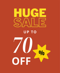 70% OFF Sale. Discount Special Offer Promo Ad. Discount Promotion. Huge Sale Discount Offer. 70% Discount Special Offer Banner Design Template