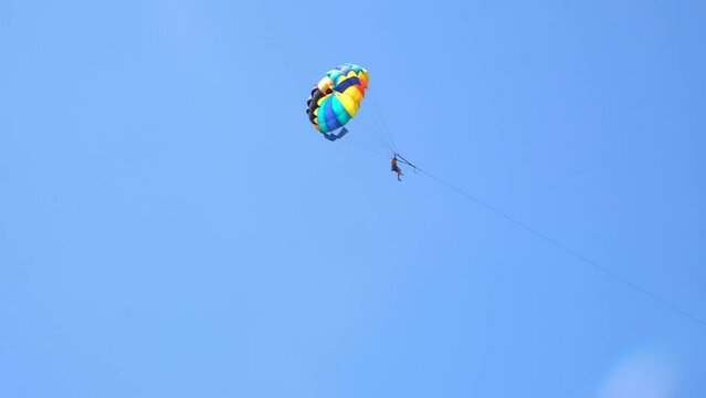Parasailing is a popular pastime in many resorts around the world. The active form of relaxation.