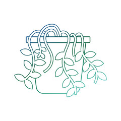 Gradient Plant in pot icon. Flat color design. Vector illustration.