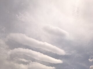 Strange cirrocumulus landscape with strange clouds at noon