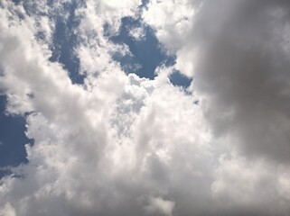 Cumulonimbus clouds in the sky at noon
