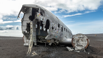 Fototapeta na wymiar Solheimafjara Airplane Wreck