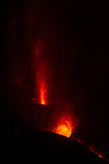 eruption of the volcano on the island of La Palma