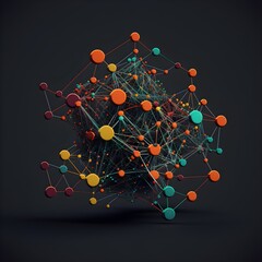 Obraz na płótnie Canvas networks nodes edges gradients illustration graphics plots data 