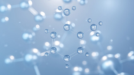 o-toluidine molecular structure 3d, flat model, ortho-toluidine, structural chemical formula view from a microscope