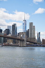 View of Brooklyn bridge towards Manhattan. 