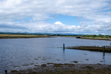 Irvine Harbour North Ayrshire Scotland on a bright day Looking Out to the Ardeer Peninsula in the...