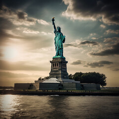 Fototapeta premium Statue of Liberty. AI generation..