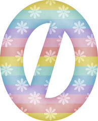 Letter Ø with flower pattern