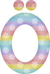 Letter Ö with flower pattern