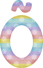 Letter Õ with flower pattern