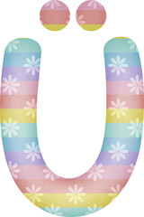 Letter Ü with flower pattern