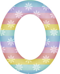 Number 0 with flower pattern